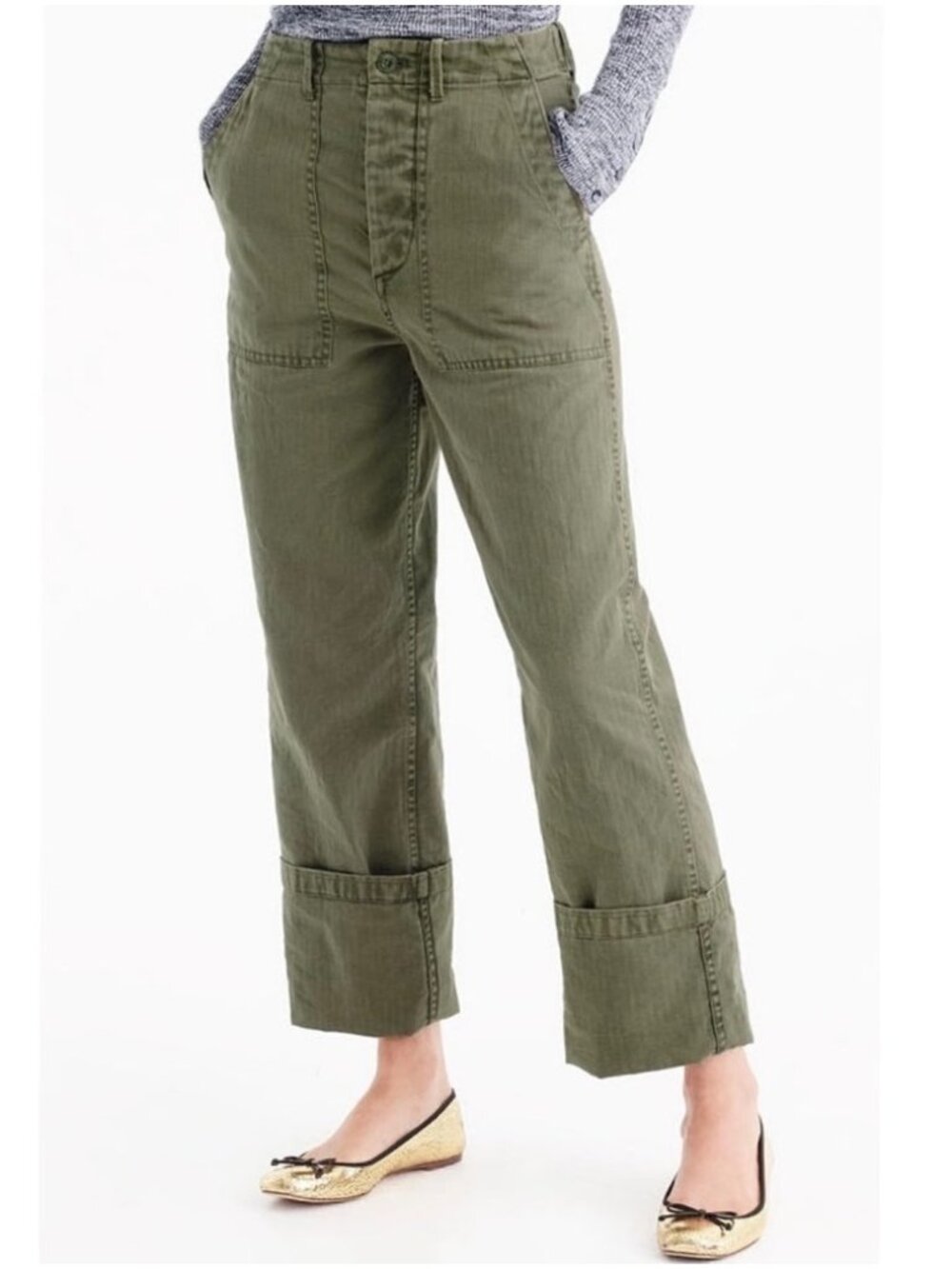 NWT J. Crew Foundry Pant Herring Spanish Moss - Picture 2 of 13